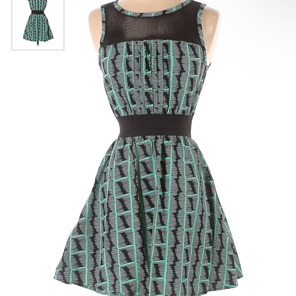 DKNY Green/Black Dress - Size S